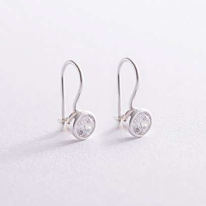 Детские серебряные серьги с фианитами 12750