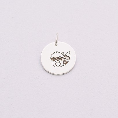Серебряный кулон с гравировкой "Енотик" 132724е