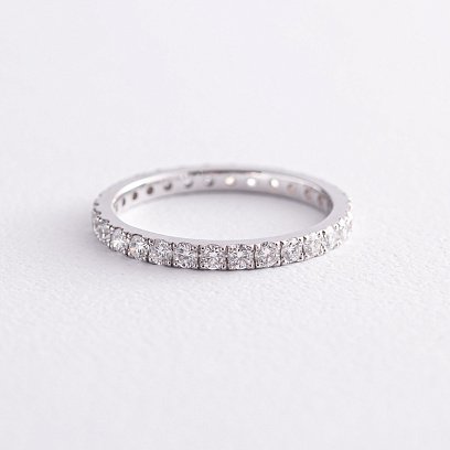 Кольцо в белом золоте с бриллиантами 220971121 №3