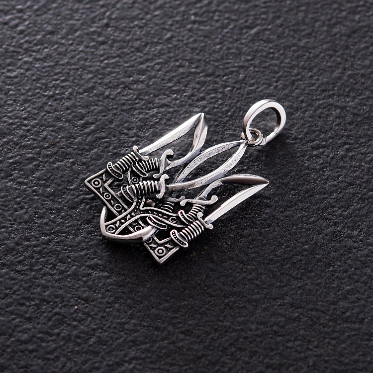 Підвіска "Тризуб із шаблями" у сріблі 133164 від ювелірного магазину Онікс - 10