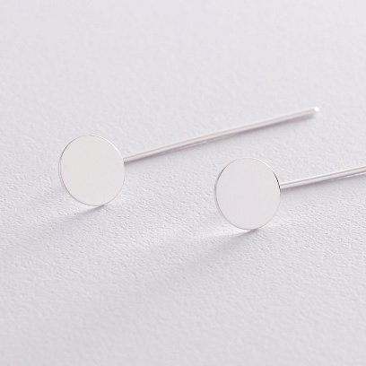 Серебряные серьги "Монетки" 122994 №2