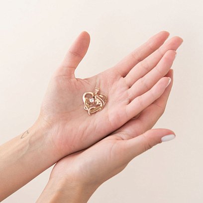 Золота підвіска "Мама з дитиною" п02824 №2