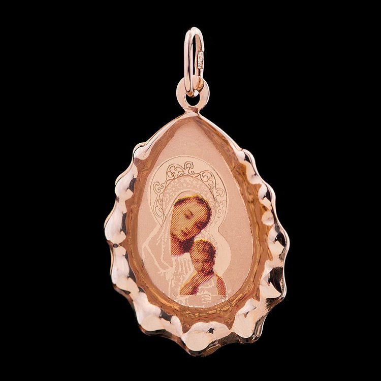 Золотая ладанка (эмаль) п01425 от ювелирного магазина Оникс