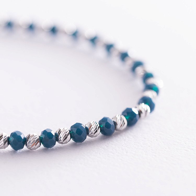 Серебряный браслет с искусственным лазуритом 141514 от ювелирного магазина Оникс - 4