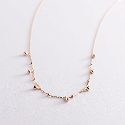 Кольє "Кульки" в жовтому золоті кол01949 №6