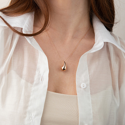 Колье "Megan" в красном золоте (Middle) с фианитом кол02584 №7