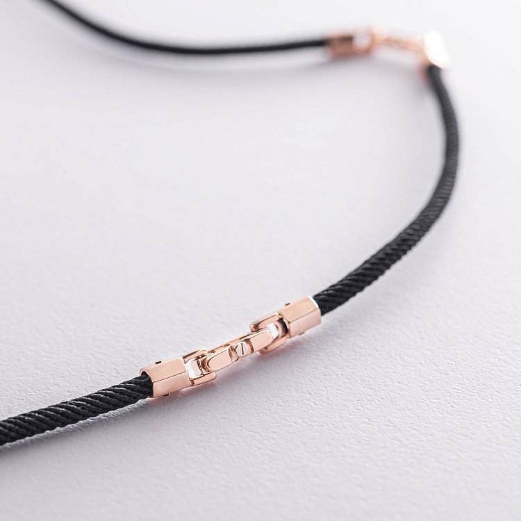 Шелковый шнурок с золотой застежкой Ш0036-4в/д3 от ювелирного магазина Оникс - 2