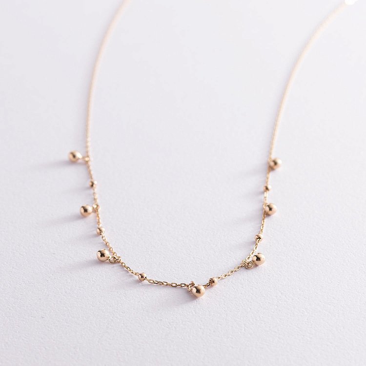 Кольє "Кульки" в жовтому золоті кол01949 від ювелірного магазину Онікс - 6