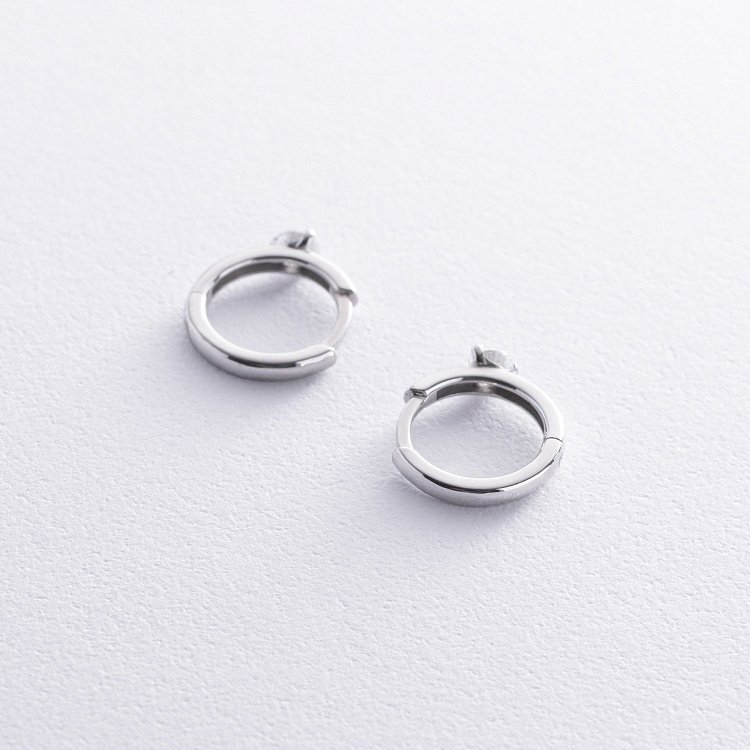 Серебряные серьги - кольца с фианитами OR111310 от ювелирного магазина Оникс - 4