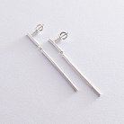 Серебряные серьги - пусеты в стиле минимализм 122586 от ювелирного магазина Оникс - 5