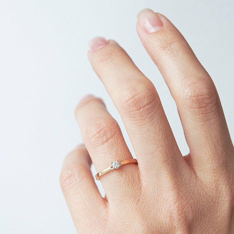 Заручальна золота каблучка з діамантом 101-10014(3.0)ч від ювелірного магазину Онікс - 3