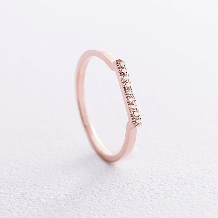 Каблучка "Astrid" у червоному золоті (фіаніти) к07568 від ювелірного магазину Онікс