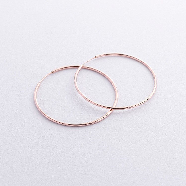 Серьги - кольца в красном золоте (4.8 см) с06857 от ювелирного магазина Оникс - 1