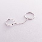 Серебряное двойное кольцо на цепочке 112625 от ювелирного магазина Оникс - 1