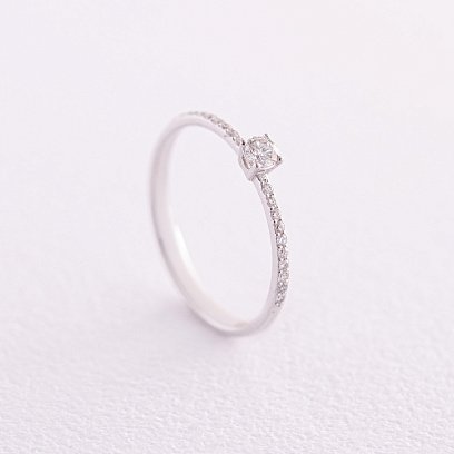 Заручальна золота каблучка з діамантами 229001121