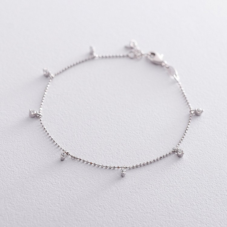 Золотий браслет з фіанітами б04220 від ювелірного магазину Онікс