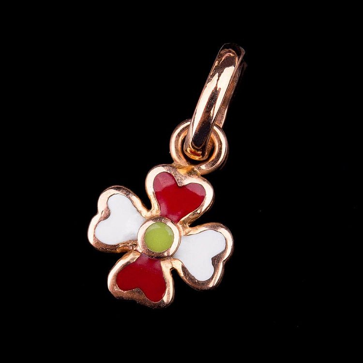 Дитяча золота підвіска "Квіточка" (емаль) п00876ц від ювелірного магазину Онікс