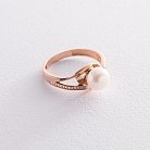 Золотое кольцо (жемчуг, фианит) к05499 от ювелирного магазина Оникс