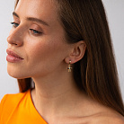 Золоті сережки "Хрестики" (фіаніти) с04416 от ювелирного магазина Оникс - 3