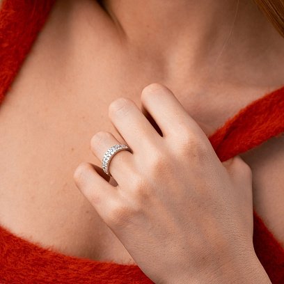 Золота каблучка з діамантами кб0375nl №8