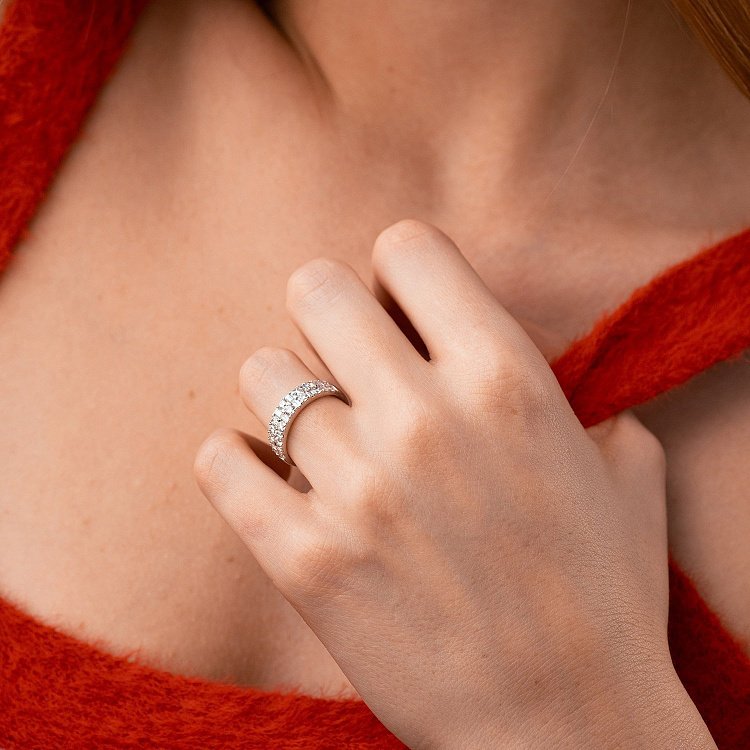 Золота каблучка з діамантами кб0375nl - 7 Золота каблучка з діамантами кб0375nl від ювелірного магазину Онікс - 7