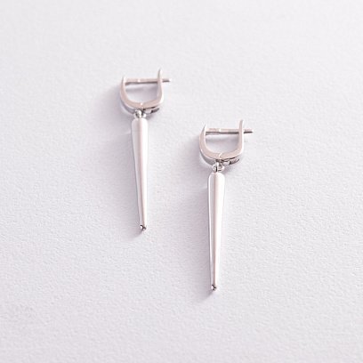 Сережки "Захват" у білому золоті с07810
