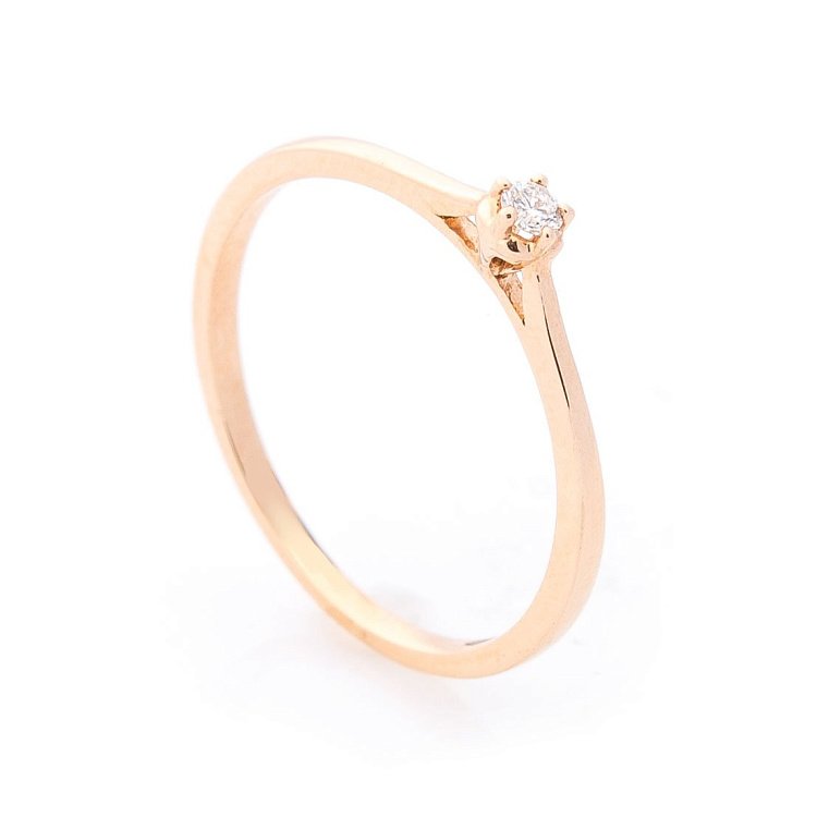 Золота заручальна каблучка з діамантом кб0168са від ювелірного магазину Онікс