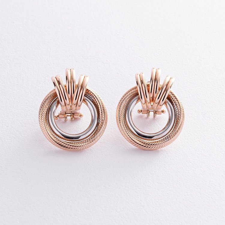 Золотые серьги "Кольца" с08366 от ювелирного магазина Оникс - 2