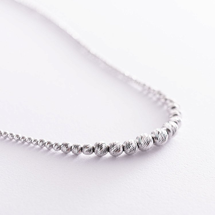 Серебряное колье "Шарики" 181073 от ювелирного магазина Оникс - 3