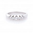 Срібний перстень з фіанітами 112089 от ювелирного магазина Оникс - 3