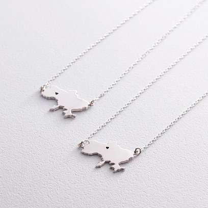 Серебряное колье "Сердце Украины - Ваш город" 181212сердце №9