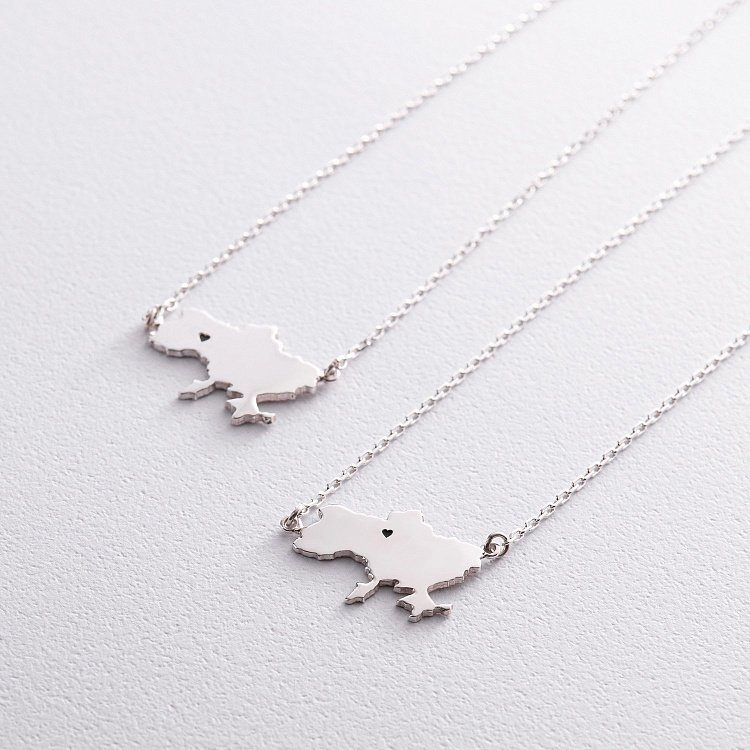 Серебряное колье "Сердце Украины - Ваш город" 181212сердце от ювелирного магазина Оникс - 8