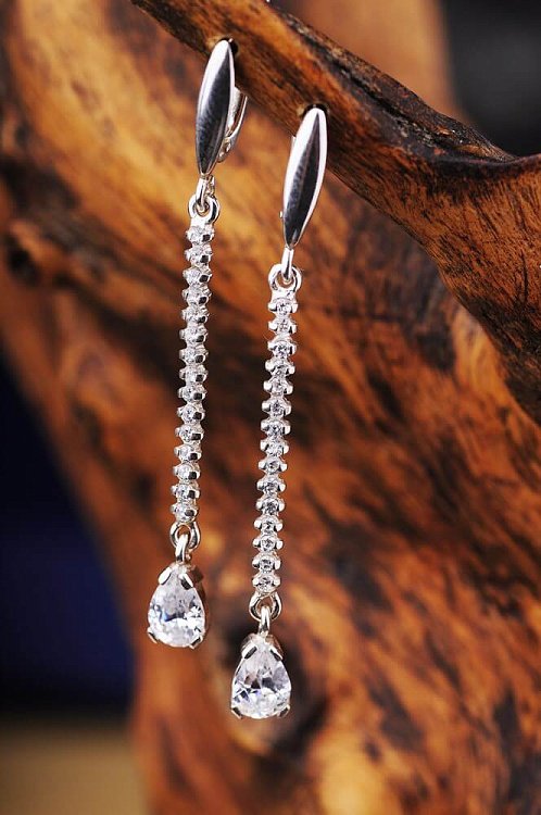 Сережки (фіаніт) 121046 від ювелірного магазину Онікс - 3