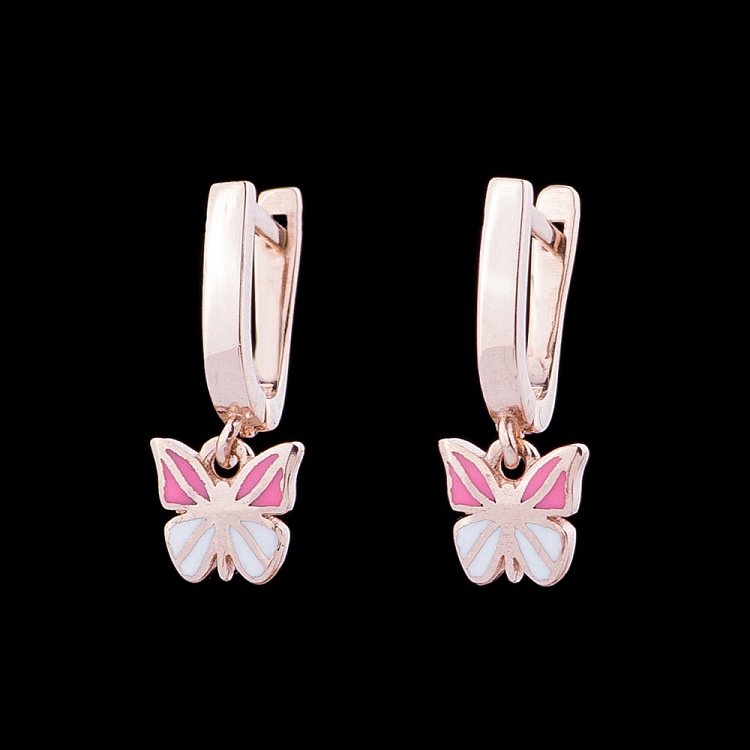 Дитячі золоті сережки "Метелики" с04800рс від ювелірного магазину Онікс