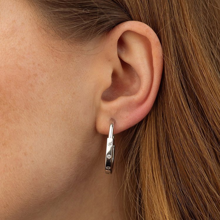 Сережки "Camilla" у білому золоті (фіаніти) с08808 від ювелірного магазину Онікс - 1