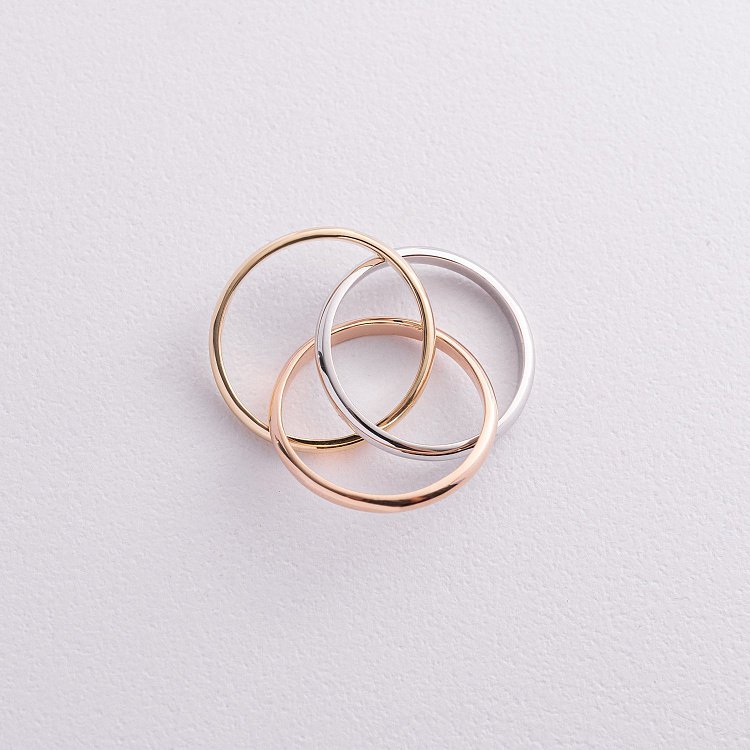 Каблучка з трьох кольорів золота к06703 від ювелірного магазину Онікс - 4