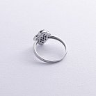 Серебряное кольцо "Клевер" с малахитом 112761 от ювелирного магазина Оникс - 2