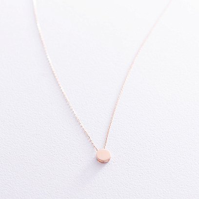 Кольє "Маленьке коло" в червоному золоті (0.7 см) кол01717