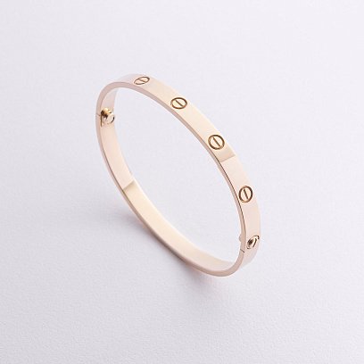 Жорсткий браслет "Love" у жовтому золоті б05445