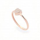 Золотое кольцо "Сердечко с фианитами" к05322 от ювелирного магазина Оникс
