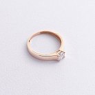 Помолвочное золотое кольцо с фианитом к07070 от ювелирного магазина Оникс - 1
