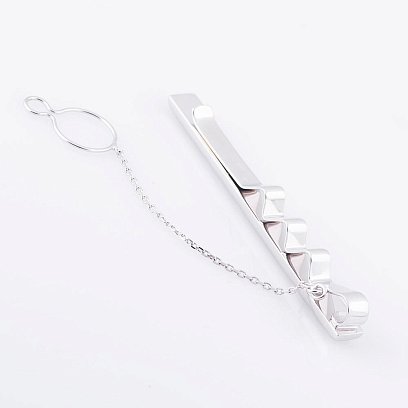 Затиск для краватки з білого золота заж00116 №2