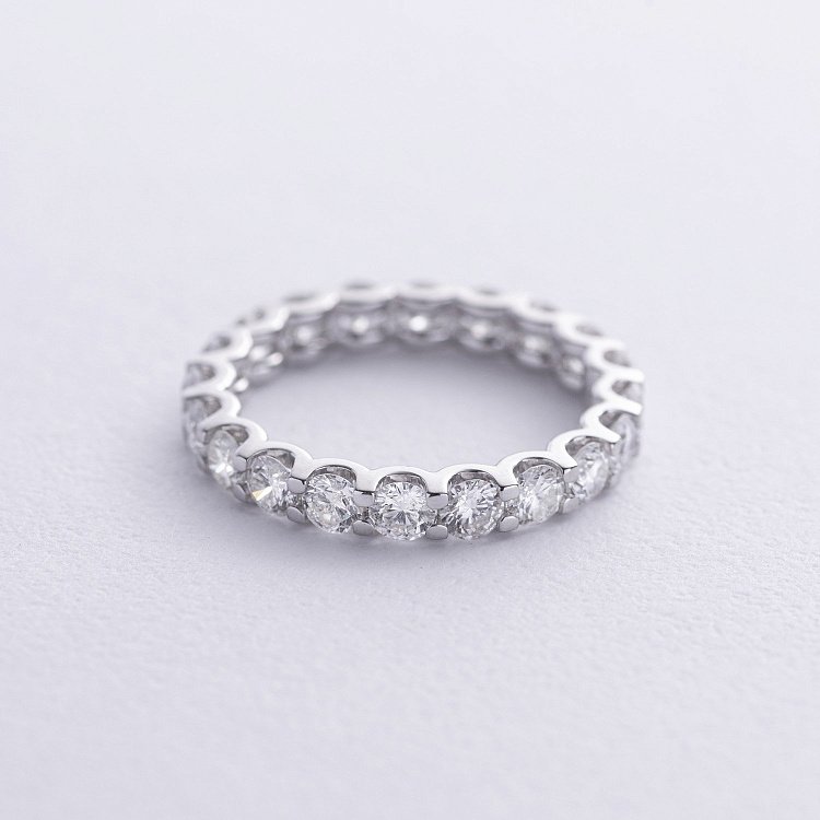 Каблучка з доріжкою діамантів (біле золото) 222001121 від ювелірного магазину Онікс - 2