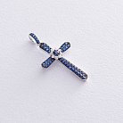 Золотой крест (синий сапфир, бриллиант) пб0127gm от ювелирного магазина Оникс