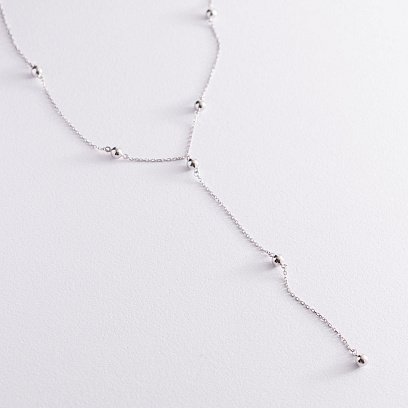 Кольє "Кульки" в білому золоті кол01947 №5