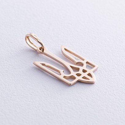 Золота підвіска "Герб України - Тризуб" п03685 №3