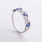 Золота каблучка "Конюшина" з діамантами і сапфірами кб0672ca от ювелирного магазина Оникс