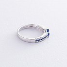 Перстень із золота з синіми сапфірами і діамантами кб0185lg от ювелирного магазина Оникс - 3