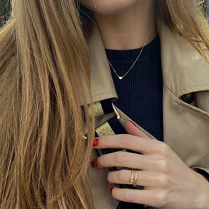 Кольє "Сердечко" в жовтому золоті  кол01772 №6