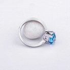 Золотое кольцо с голубым топазом и бриллиантами к502 от ювелирного магазина Оникс - 1